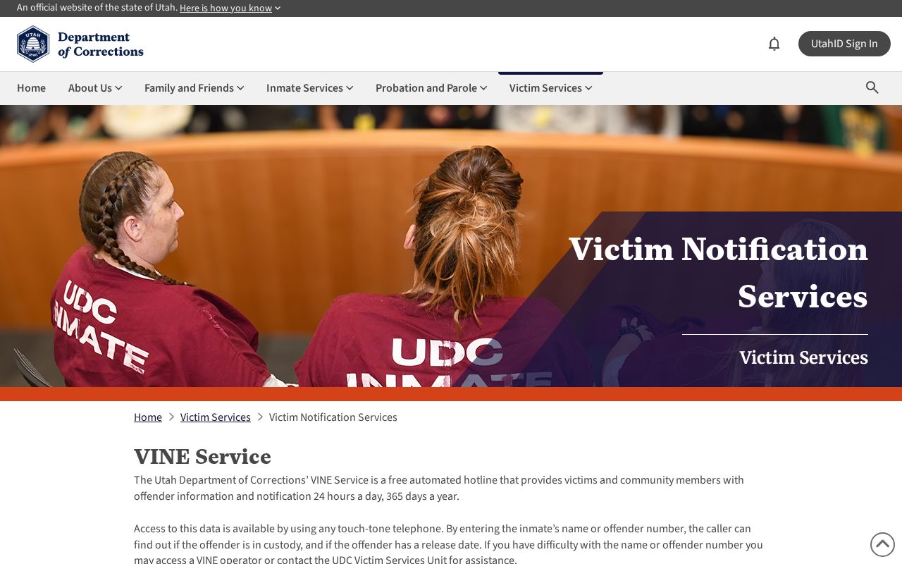 Uintah County parole and probation notification source